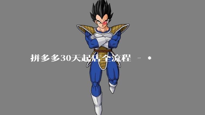 拼多多30天起店全流程 - *