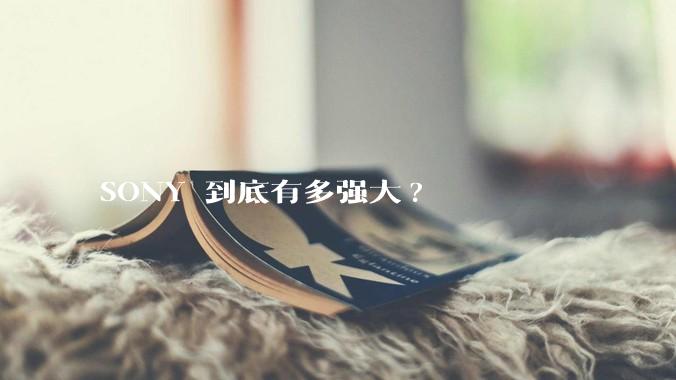 SONY 到底有多强大?